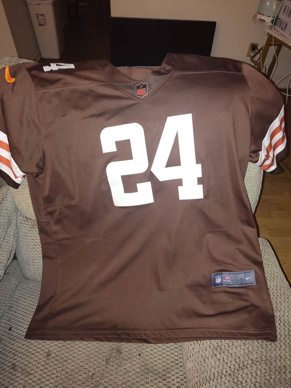 Nike Browns #24 NFL Jersey - Brown & White